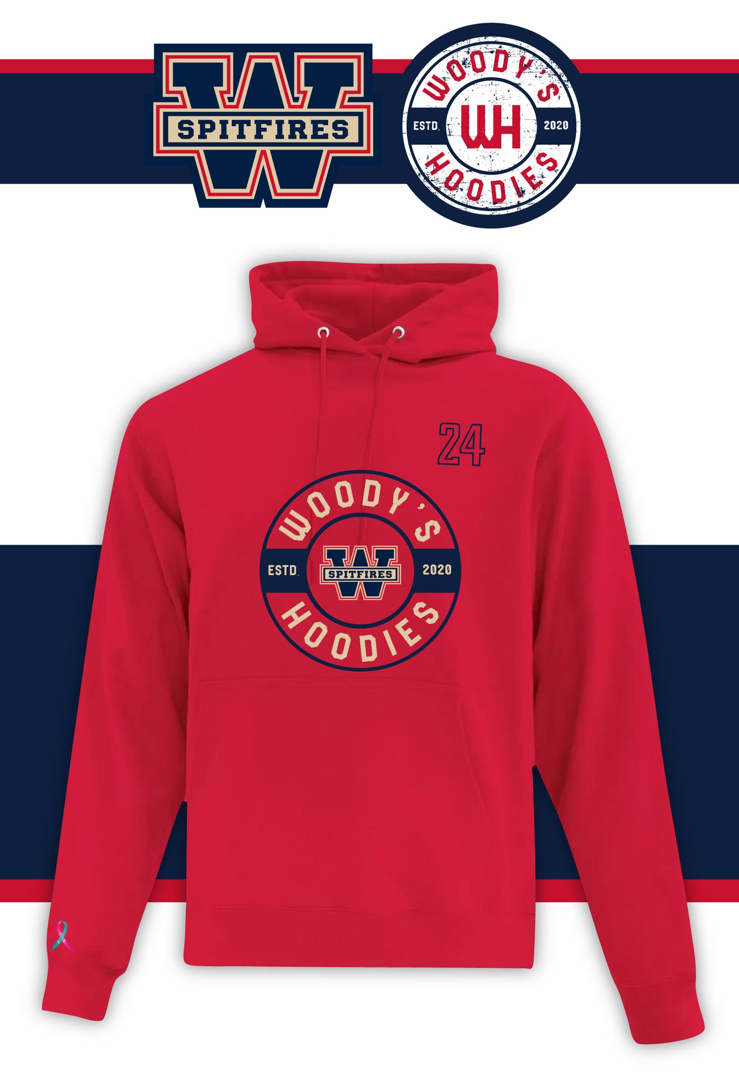 Retro 'W' Red Woody's Hoodie